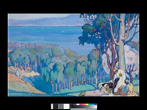 AUGUSTIN FERRANDO 1880-1957 05 - triptyque 2  Les Planteurs et la montagne des Lions